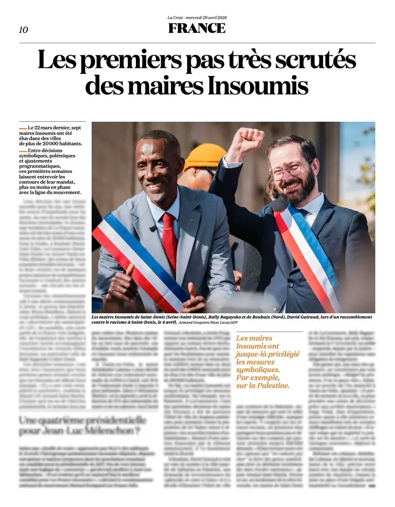 Tearsheet La Croix : photographie de Armand Gesquière, stagiaire Transmission promo 2025