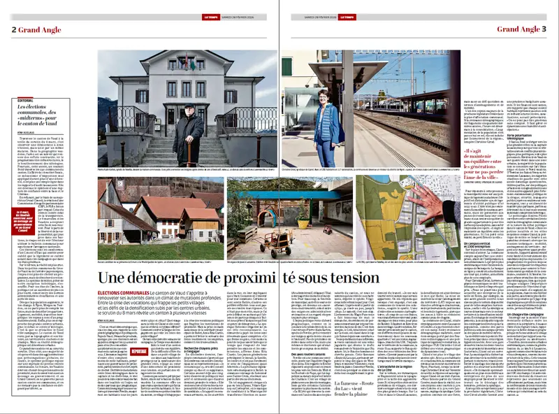 Tearsheet Le Temps : photographie de Arnaud Chastagner, stagiaire Transmission promo 2025