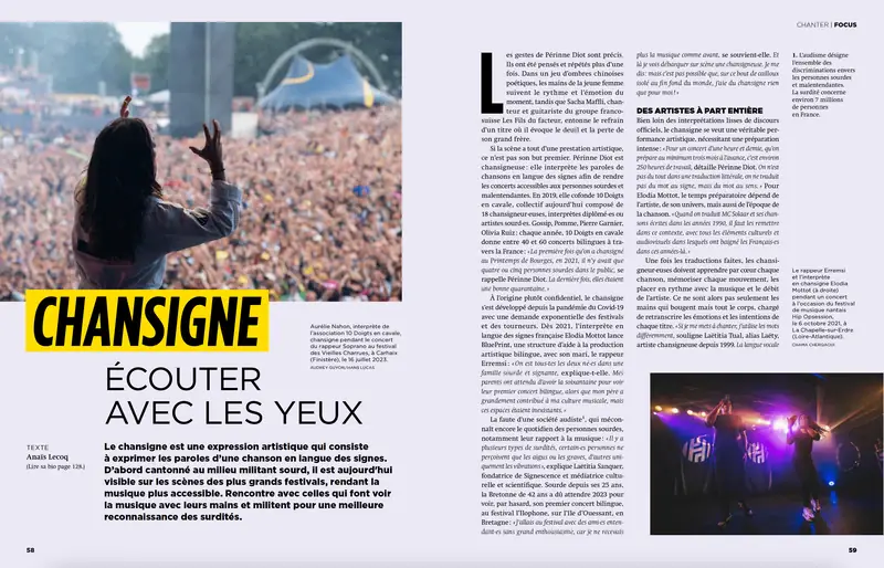 Tearsheet La Déferlante : photographie de Audrey Guyon, stagiaire Transmission promo 2023