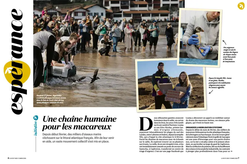 Tearsheet La Vie : photographie de Claire Jaillard, stagiaire Transmission promo 2023