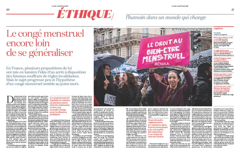 Tearsheet La Croix : photographie de Elodie Arroyo, stagiaire Transmission promo 2022