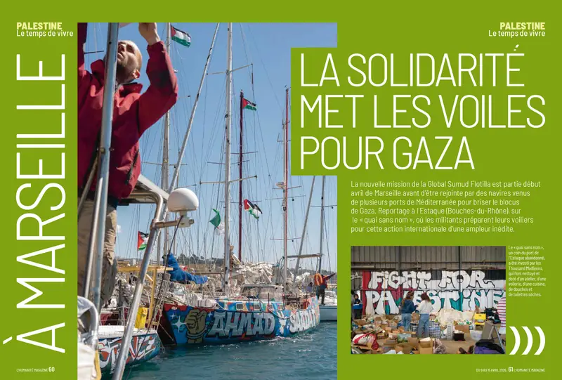 Tearsheet L'Humanité : photographie de Felice Rosa, stagiaire Transmission promo 2025