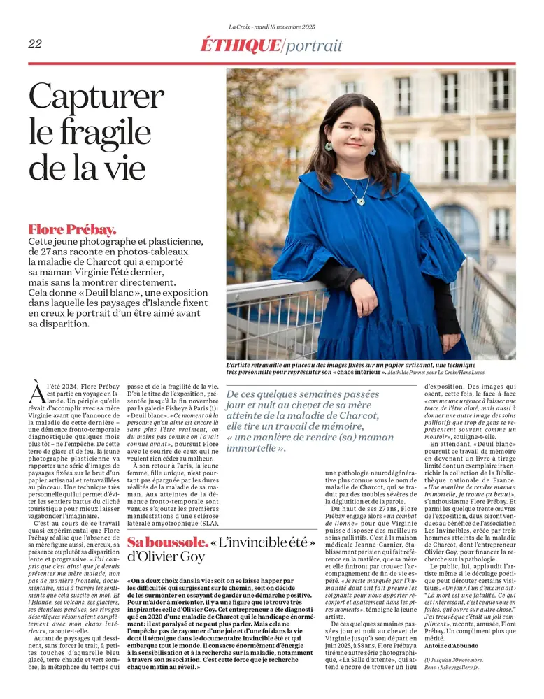 Tearsheet La Croix : photographie de Mathilde Pannet, stagiaire Transmission promo 2025