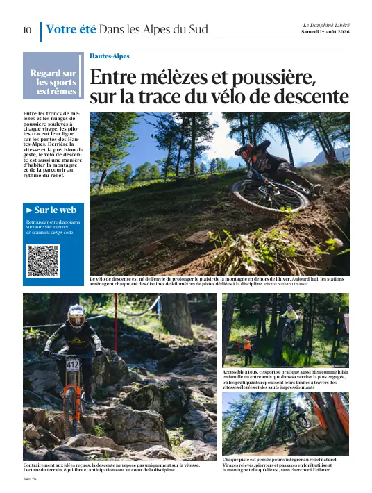Tearsheet Le Dauphiné libéré : photographie de Nathan Limasset, stagiaire Transmission promo 2025