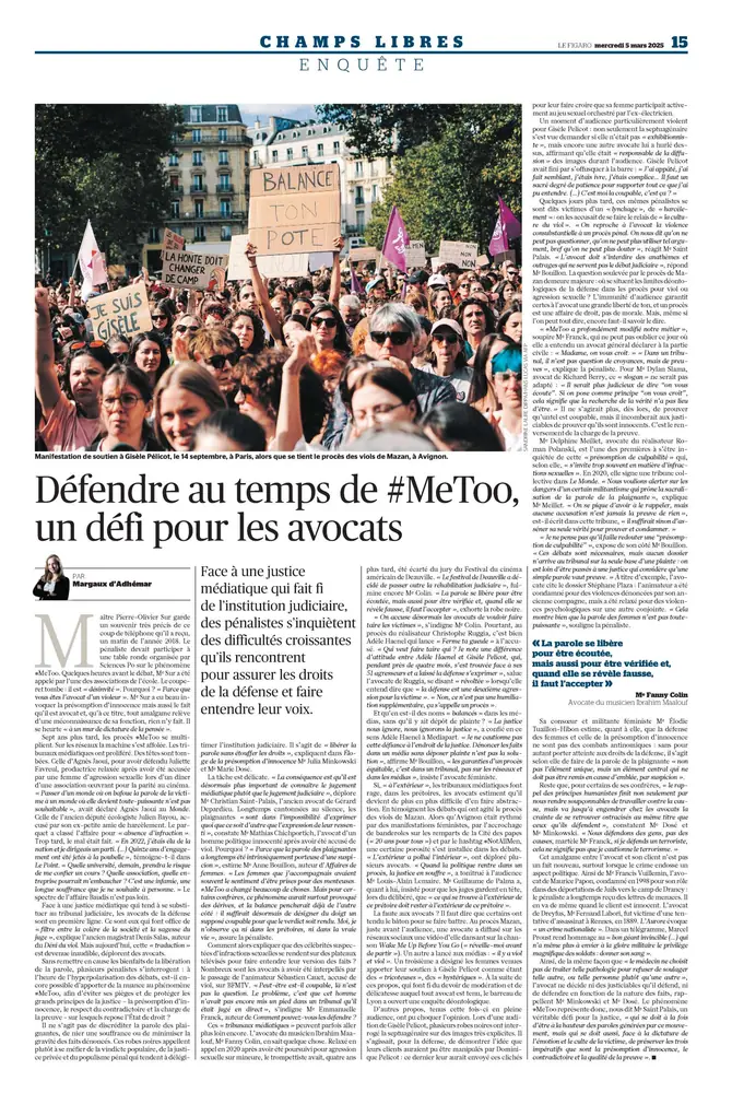 Tearsheet Le Figaro : photographie de Sandrine Laure Dippa, stagiaire Transmission promo 2022