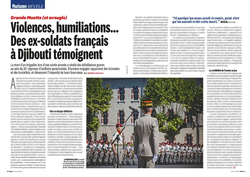 Tearsheet Marianne : photographie de Sophie Bellard-Picavet, stagiaire Transmission promo 2022